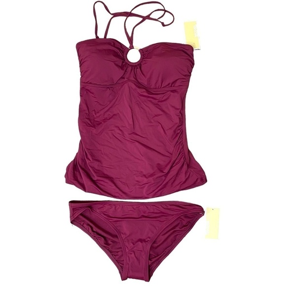 Michael Kors Logo Ring Halter Bikini & Matching Bottoms - Picture 3 of 11